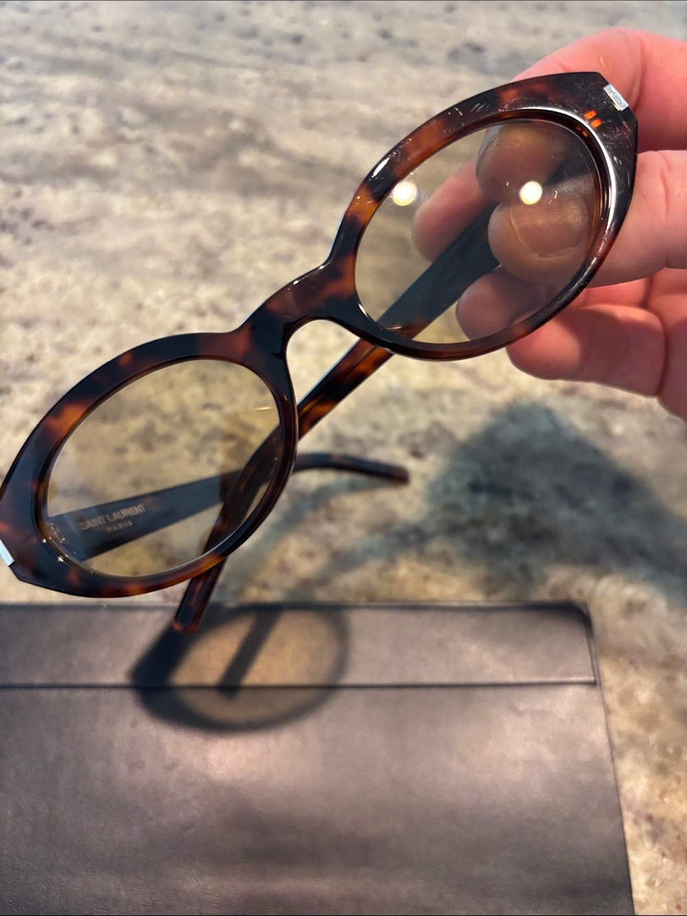 Like New Authentic Saint Laurent SL 567 Round Frame Sunglasses and Case